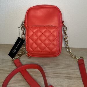 INC International Concepts Hadli Quilted Zip Crossbody, Cayenne NWT New $49